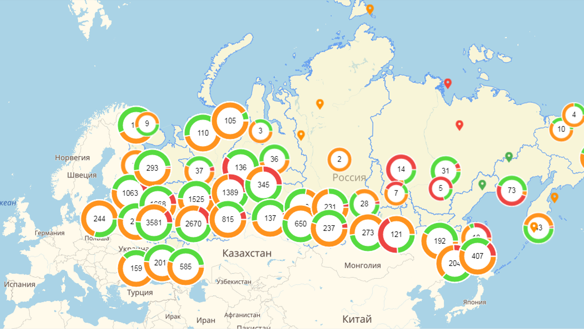 Свалки в россии карта